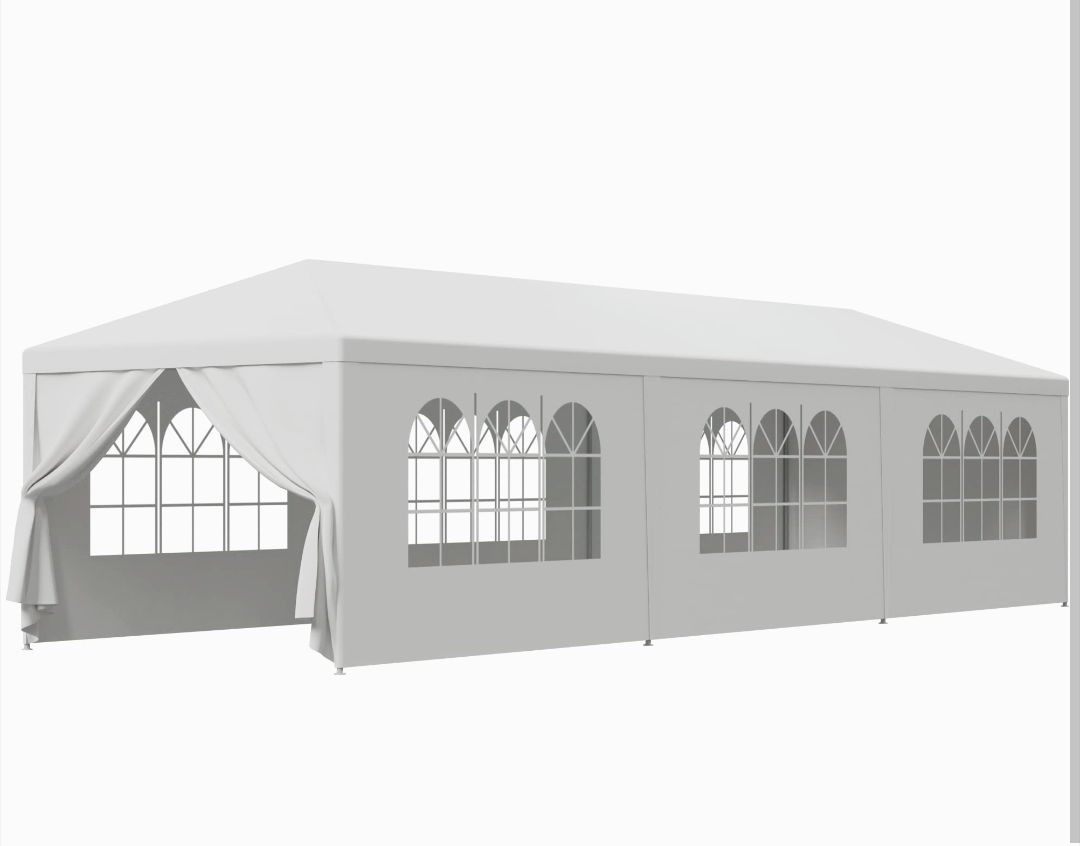 10x30 White Tent With Side Walls