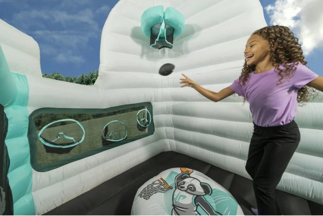 Toddler Ultimate Sports Inflatable Bounce House with Movie Projector Screen, 4-in-1, 8' X 10'