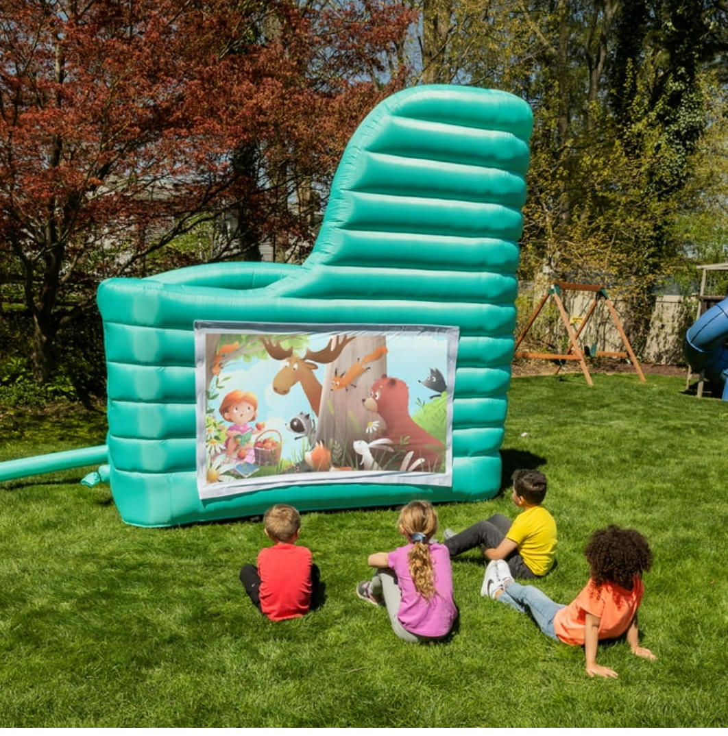 Toddler Ultimate Sports Inflatable Bounce House with Movie Projector Screen, 4-in-1, 8' X 10'