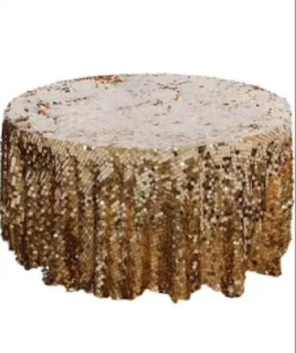 Gold Sequin Table Linen (Round)