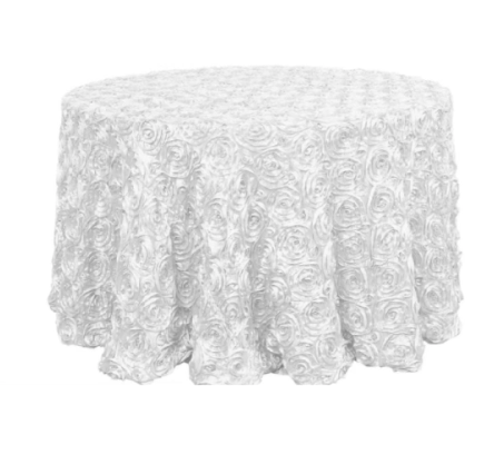 White Rosette table linen